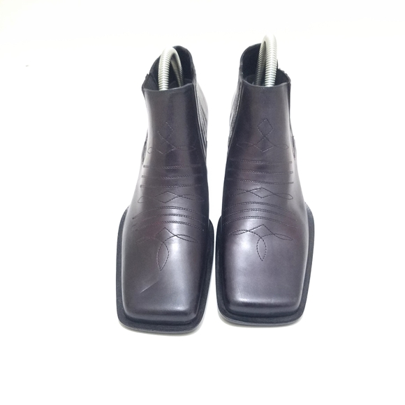 Vivien Lee Italian Made Leather Block Heel Boots Women's Size 8 - Picture 5 of 12